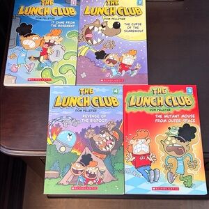 Scholastic The Lunch Club Graphic Novels - Blue, Purple, Green, Red Covers